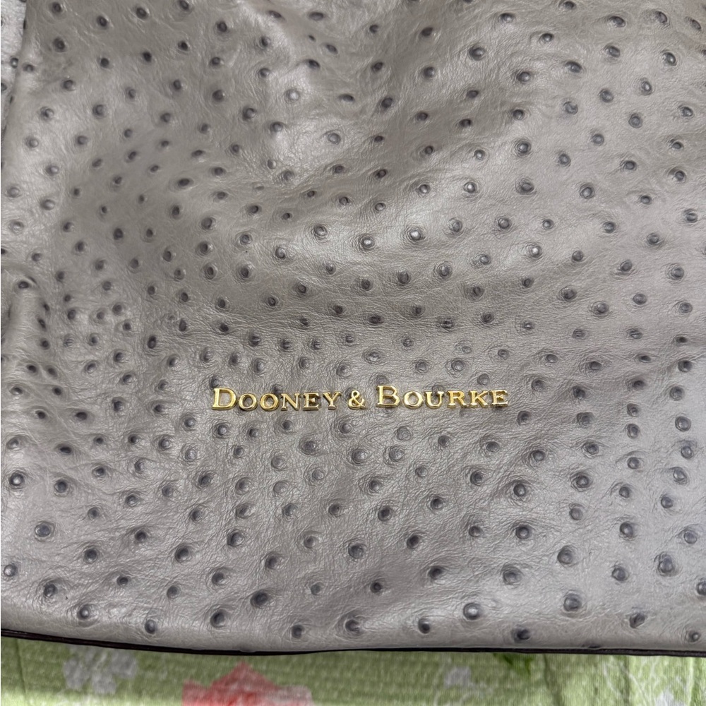 Dooney & Bourke Textured Gray Leather Shoulder Bag